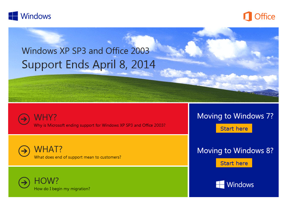 windows xp end of support